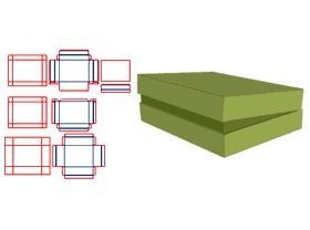 Flip-top gift box with corresponding parts, V-groove on the outer box, V-groove on the inner tray