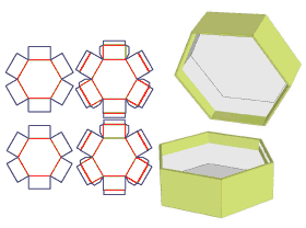 Earth cover gift box, hexagonal cardboard box