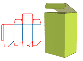 Top cover tongue-in-groove structure,The bottom is self-adhesive, bottom-stick color box ,Aircraft box,color box, paper corrugated paper box, packaging structure design, packaging box structure, p