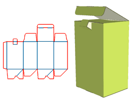Top cover tongue-in-groove structure,The bottom is self-adhesive, bottom-stick color box ,Aircraft box,color box, paper corrugated paper box, packaging structure design, packaging box structure, p